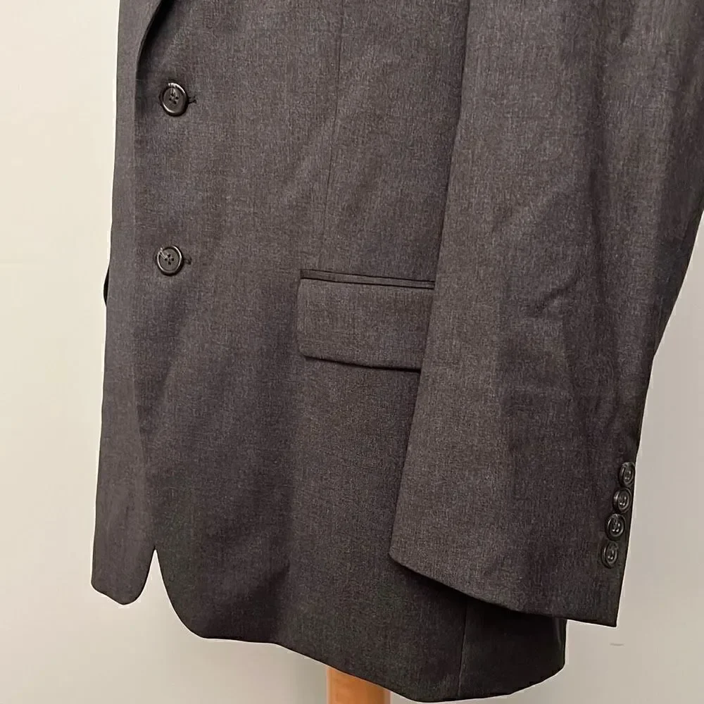 Ralph Lauren Men's Black Button Front Wool Blazer Sport Coat Suit